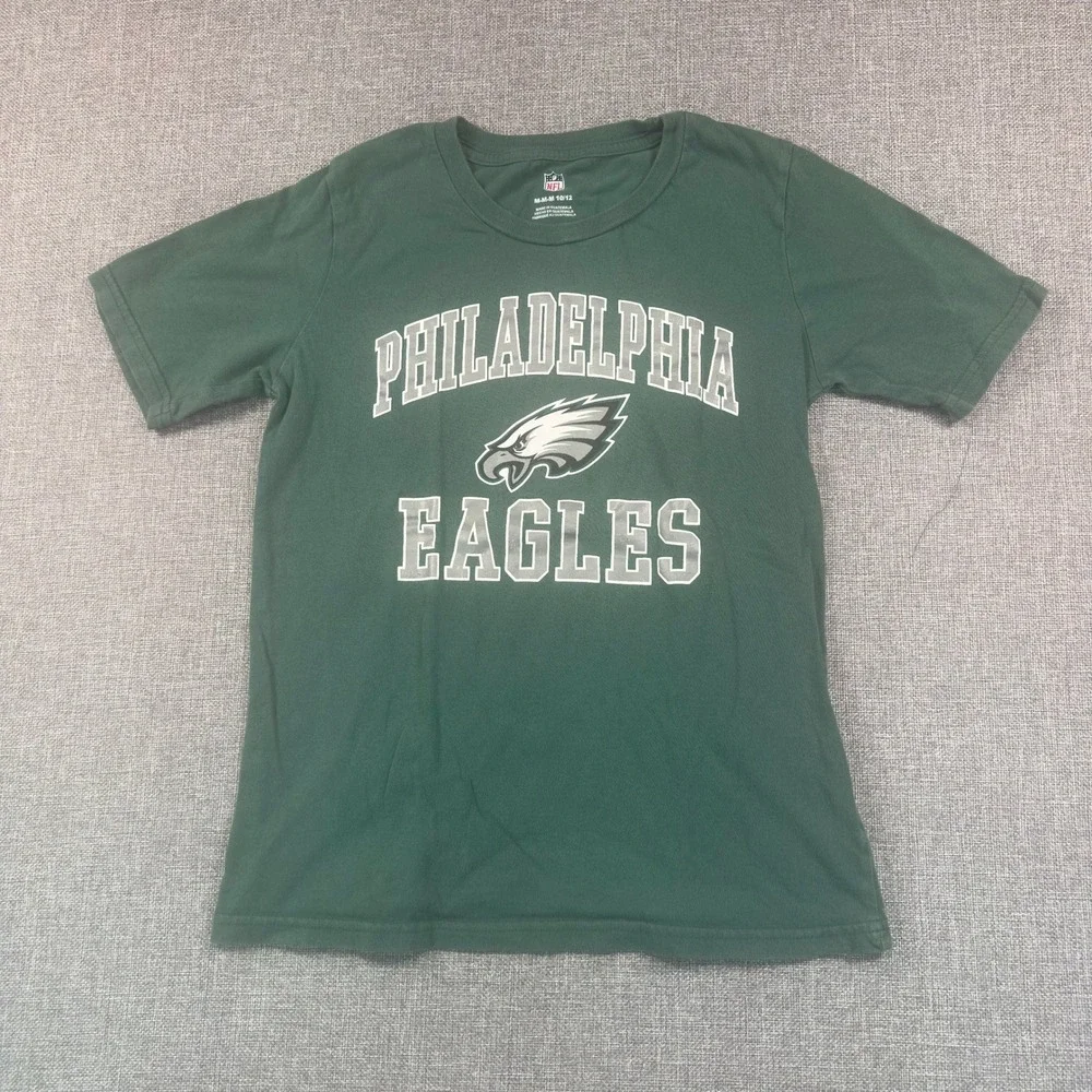 NFL Philadelphia Eagles Kids T-Shirt Green Short Sleeve Size M 10/12 Graphic Tee - Picture 6 of 10